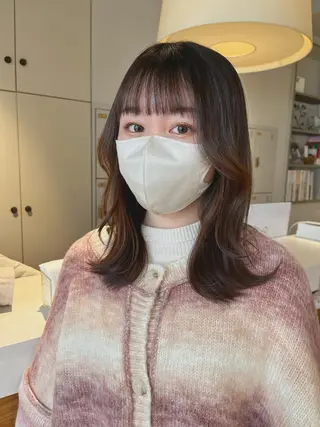 セミロング かわい りほのヘアスタイル