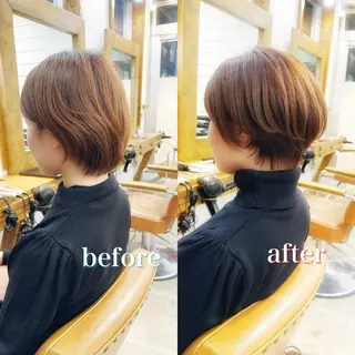 ショート カラー 👑銀座ショート/ 絶壁補正/金子涼👑のヘアスタイル