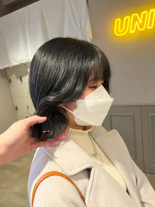 セミロング カラー パーマ ヘアアレンジ メンズ キッズ ネイル マツエク・マツパ アイブロウ 上品＆韓国風 🥀海心🥀のヘアスタイル