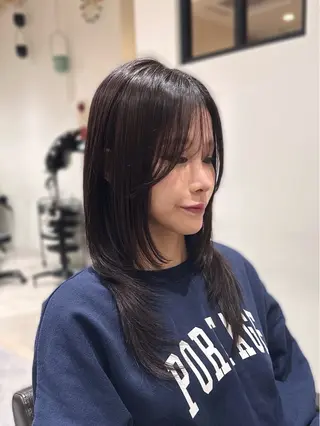 セミロング レイヤー/小顔前髪 🤍wakaのヘアスタイル