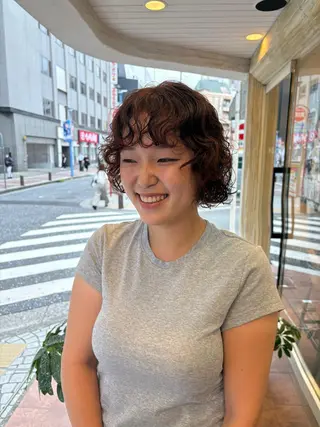ショート 🪐海外hair/パ ーマ/暖色/ミミ🌻のヘアスタイル