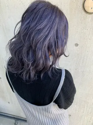 セミロング 柔らかな縮毛矯正 透明感カラー💫のヘアスタイル