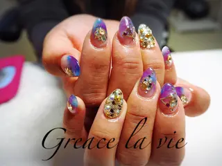 ロング カラー ネイル マツエク・マツパ Greace  la vieのネイルデザイン