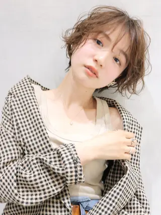 ショート カラー パーマ ヘアアレンジ ITbyALBUM 中野店のヘアスタイル
