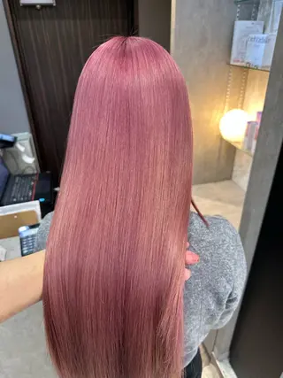 ロング カラー 天神暖色カラー レイヤー・髪質改善のヘアスタイル