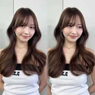 ロング カラー misaki 💖 韓国レイヤー/ボブのヘアスタイル