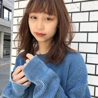 ミディアム カラー パーマ happy man 🌸クロスパーマ🌸のヘアスタイル