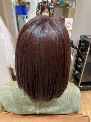ミディアム カラー 亀田 実花のヘアスタイル