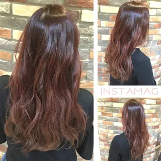 ロング カラー パーマ ヘアアレンジ 福元友梨 ディレクター✂️のヘアスタイル