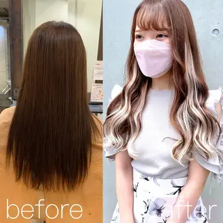 ロング カラー ヘアアレンジ 八巻 晴香のヘアスタイル