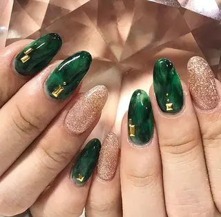 ネイル 渋谷／チップ長さ出し 👑アプレgel-xのネイルデザイン