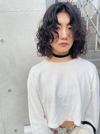 ミディアム パーマ センスをお届けします 大谷将生infpのヘアスタイル