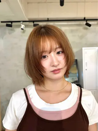 ショート 🧡ボブ/うる艶カラ ー🩵　さくら🌸のヘアスタイル