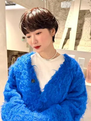 ショート カラー 骨格診断で絶対可愛い ✨丸みショート✨凌弥のヘアスタイル