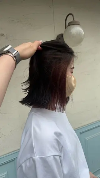 ミディアム カラー 元山 透明感艶カラー 🌻レイヤーカットのヘアスタイル