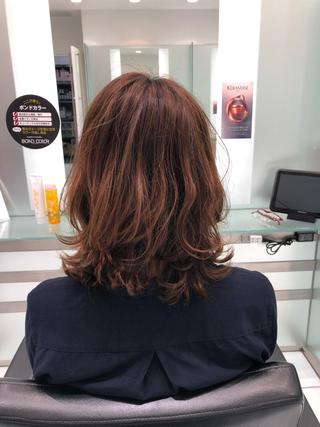 ミディアム 神頭 彩のヘアスタイル