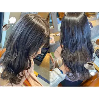 カラー 🩵盛れる顔周り/ 艶カラーemi🩵のヘアスタイル