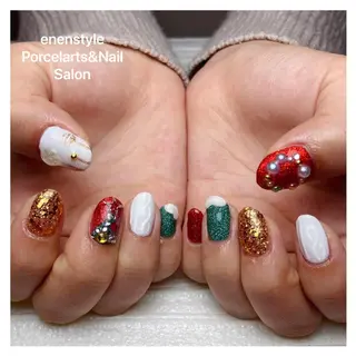 ミディアム ネイル 🐾enen style 🐾のネイルデザイン