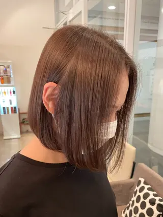 ショート カラー 縮毛矯正×髪質改善 /透明感カラー/熊川のヘアスタイル