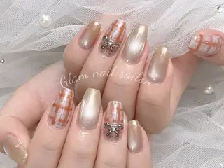 ネイル エツメ💅 長さ出し🎀デザインのネイルデザイン