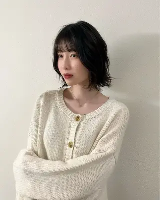 ショート パーマ ボブパーマ/縮毛矯正 /かわいい/せき🫧のヘアスタイル