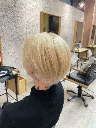 ショート 浅川恵太/縮毛矯正 /ブリーチ縮毛矯正のヘアスタイル
