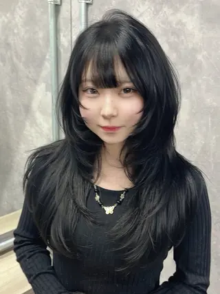 セミロング ブリーチなしカラー/ 髪質改善 佐藤 豪のヘアスタイル