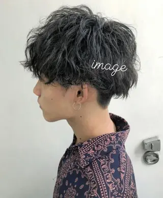 ショート パーマ メンズ 似合わせレイヤー 阿波座/ふじむらのヘアスタイル