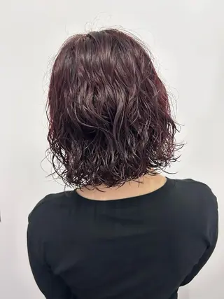 ミディアム カラー パーマ ひかり HAZELのヘアスタイル