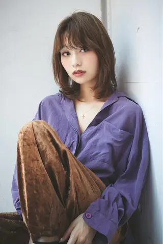 ミディアム 九後 志帆海のヘアスタイル