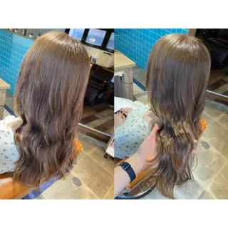 カラー 🩵盛れる顔周り/ 艶カラーemi🩵のヘアスタイル