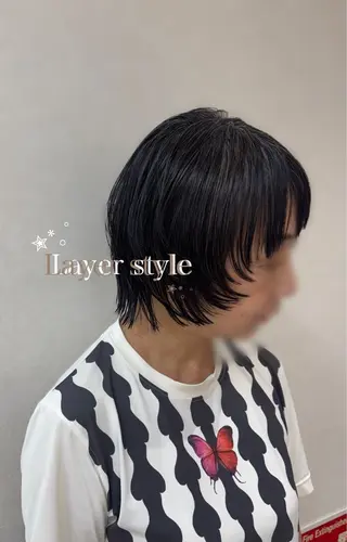 ショート 透明感カラーボブ レイヤー/asukaのヘアスタイル