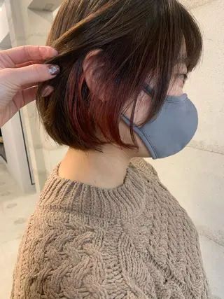 ミディアム カラー 透明感カラー✂︎ /縮毛矯正/YUKAのヘアスタイル