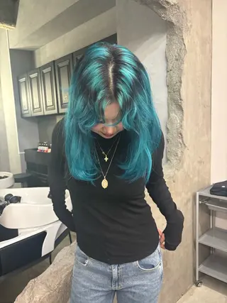 セミロング カラー デザインカラー /rioのヘアスタイル