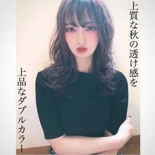 ミディアム カラー テトネ タカシのヘアスタイル