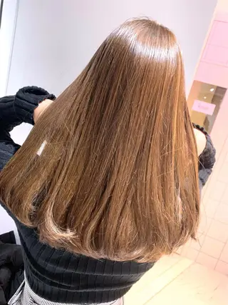 セミロング 透明感♡グレージュ ♡ミルクティー♡のヘアスタイル