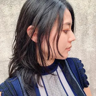 ミディアム パーマ 中川 竜誠のヘアスタイル