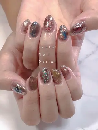 ミディアム ネイル Blowe ニュアンスのネイルデザイン
