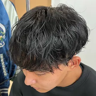 ショート パーマ メンズ メンズパーマ/波巻き 新潟/万代/夏芽🎀のヘアスタイル