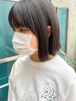 ミディアム カラー パーマ ヘアアレンジ メンズ キッズ ネイル マツエク・マツパ アイブロウ 久木原 ゆりのヘアスタイル