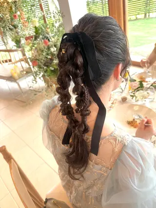 ヘアアレンジ レイヤー/ウルフ/ ハイトーンchimiのヘアスタイル