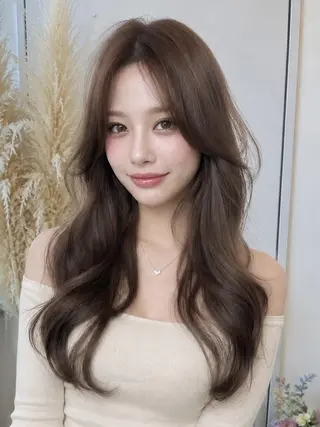 ロング レイヤーハイライト ブリーチJUNKIのヘアスタイル