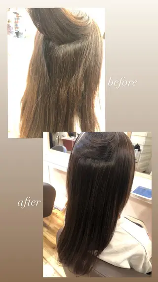 セミロング 小顔カット前髪 顔周りカット林亮佑のヘアスタイル