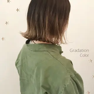 ミディアム カラー 市川 千夏のヘアスタイル
