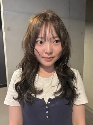 セミロング カラー 韓国レイヤー/透明感 カラー/RIN🎀のヘアスタイル