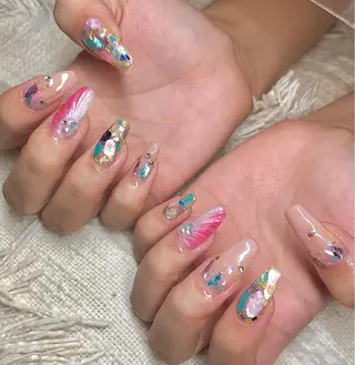 ロング カラー パーマ ヘアアレンジ メンズ ネイル マツエク・マツパ el. by Aoのネイルデザイン