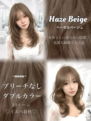 ロング カラー 盛れる顔周り✨韓国式 レイヤーkanatoのヘアスタイル