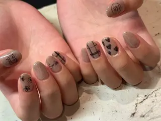 ネイル 韓国/ワンホン/長さ 出しつけ放題🎀のネイルデザイン