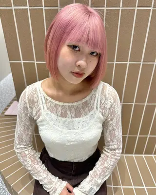 ショート カラー ピンクカラー美容師 新宿美容室🎀のヘアスタイル