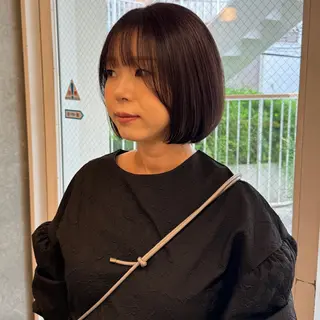 ミディアム 暖色・前髪カット 🎗️佐藤ゆみこのヘアスタイル